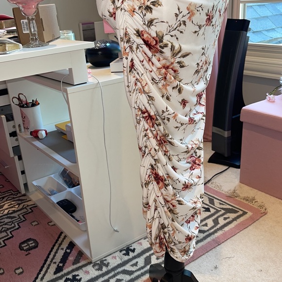 Ruched Flower Print Dress Designed by Windsor - Picture 4 of 12